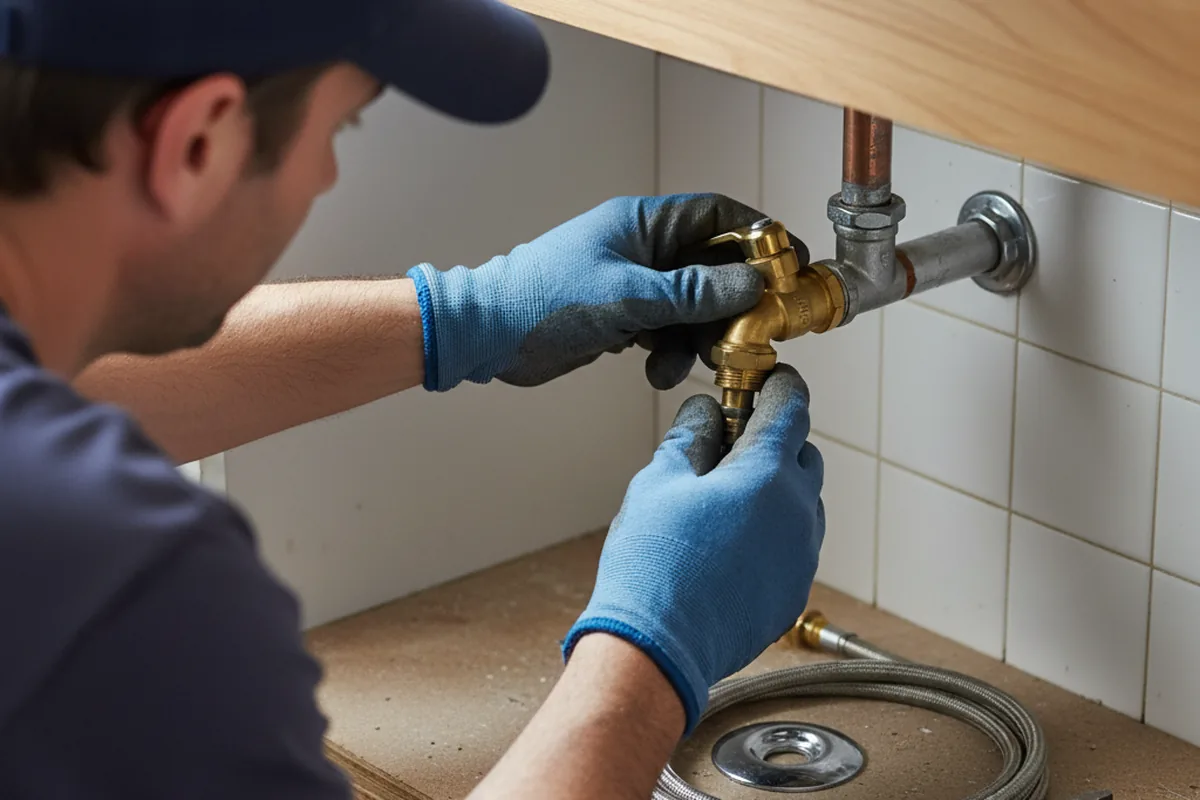 Shutoff valve and fitting work during Emergency Plumbing in Randolph